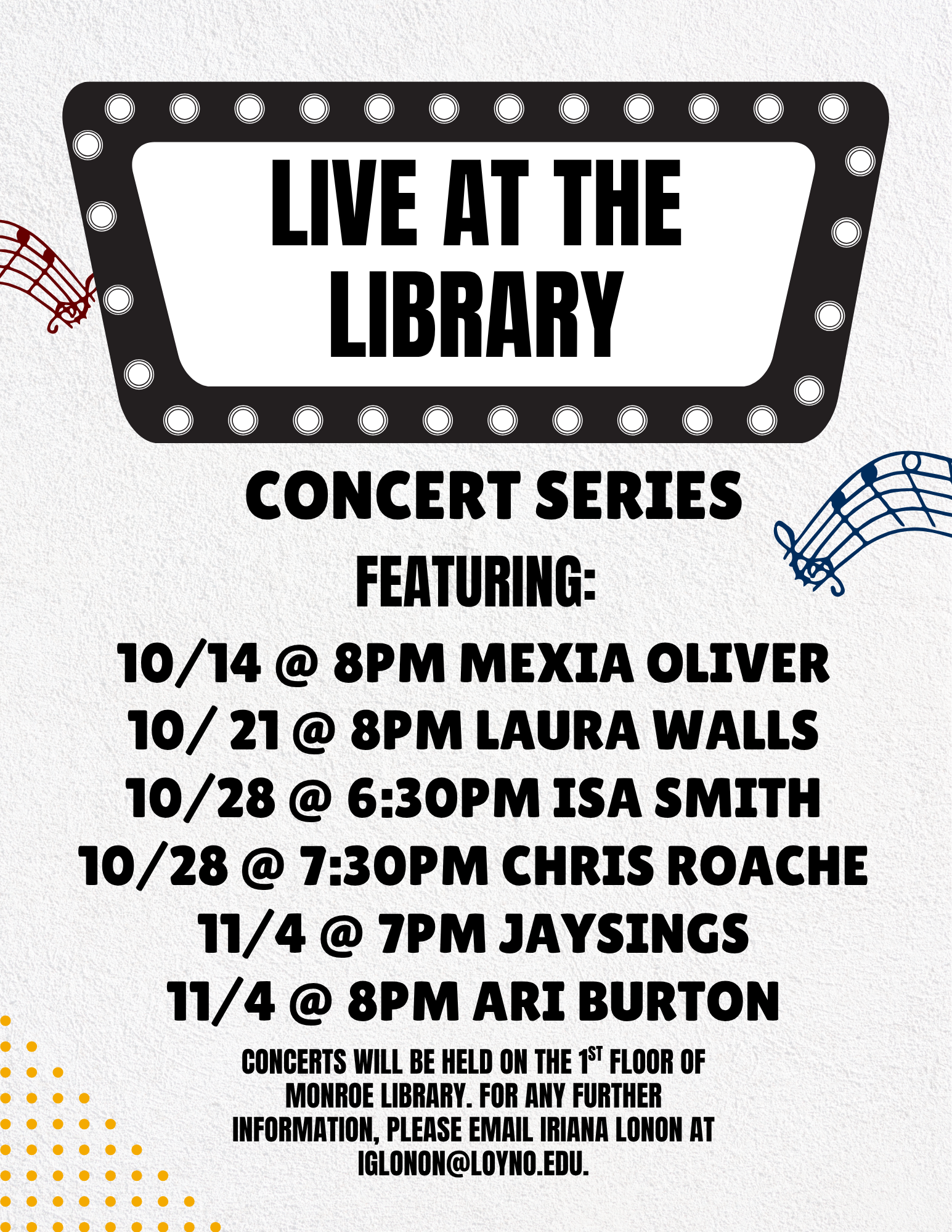 Live at the Library Concerts Graphic